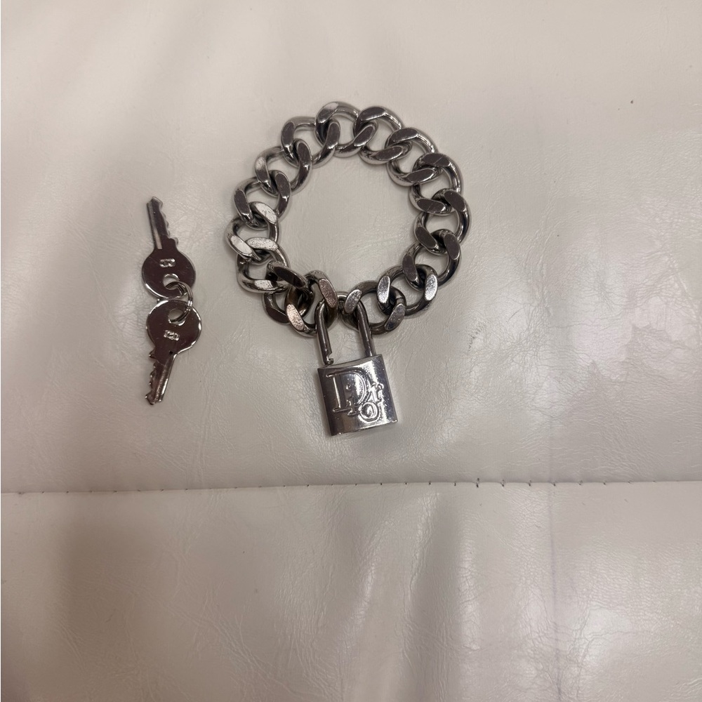 🎉Price drop🎉Dior Metallic Chain Bracelet with Padlock and Keys